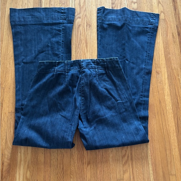 BUFFALO by David Bitton Wilma stretch mid rise wide leg,dark blue wash. Size 28 - Picture 2 of 10